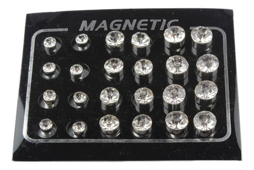 24 Pares De Pendientes De Botón Sin Orificios Para Hombres