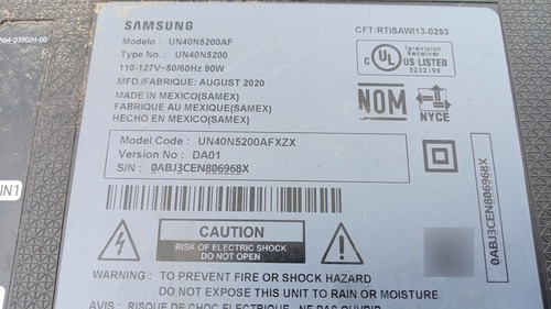 Tarjeta Fuente Samsung Un40n5200af (Usado)