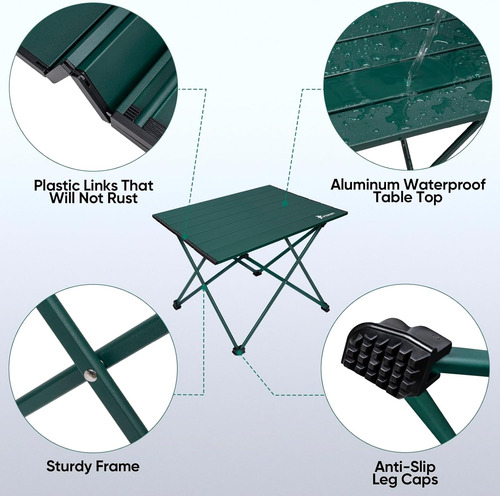 Mesa De Camping Plegable Con Mesa De Aluminio Ultraligera, M