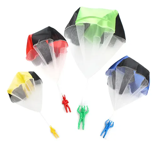 Pack De 6 Paracaídas De Juguete Con Lanzador – Soldados De Plástico Que Planean, Ideales Para Juegos Al Aire Libre Y Regalos De Cumpleaños