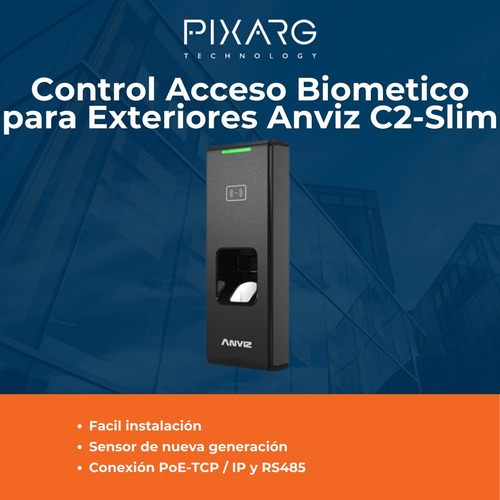 Imagen 2 de 7 de Control Acceso Biométrico Exterior Huella Rfid Anviz C2-slim