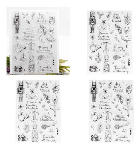 Sellos Navideños, 3 Unidades, Con Estampado Temático Transpa
