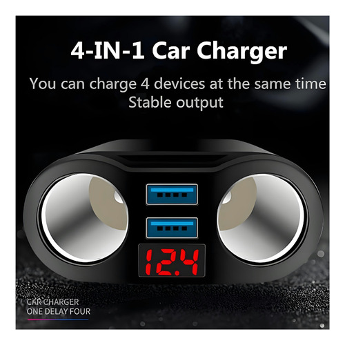 Cargador Doble Usb De 2 VĂas Para Encendedor De Coche
