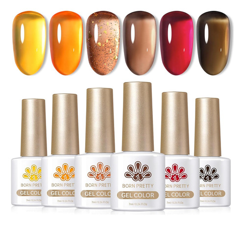 Born Pretty Juego De Esmaltes De Uñas De Gel Transparente De