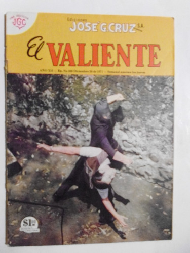 El Valiente, Nro. 605 Comic Original De José G. Cruz, Mexico
