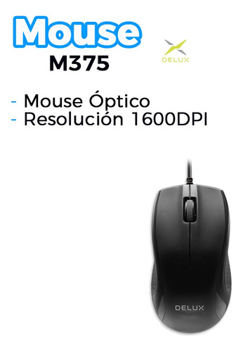 Mouse Óptico Delux M375