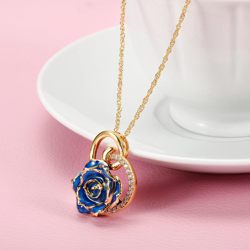 Collar Aliverose Oro Rosa Real Chapado Regalos Mujer
