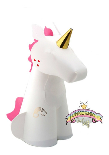 Imagen 6 de 6 de Lampara Velador Mesa Unicornio Con Luz Led Y Control Remoto