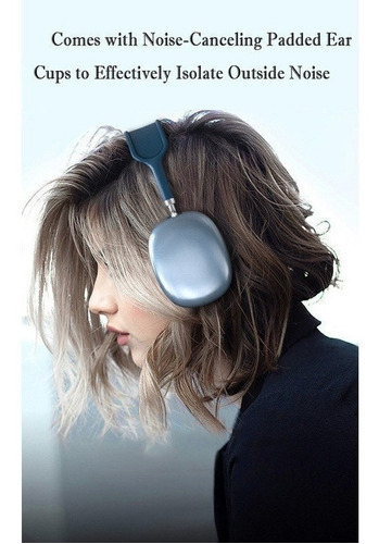 Audífonos Inalámbricos Con Bluetooth Y Casco De Micrófono Color Azul