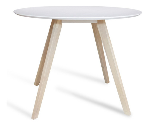 Mesa De Comedor Lisboa Dib Color Blanco Patas Beige