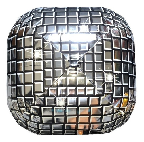 10 Globo Retro Metalico Bola Disco 80s Tematica Mayoreo Color Plata