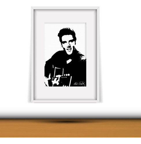 Cuadro Decorativo Abstracto Elvis Presley Blanco