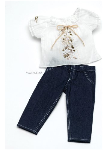 Chic Jeans &amp; Peasant Blouse - Fits 18  American Girl Dol