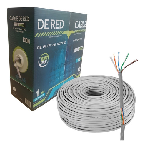 Imagen 1 de 9 de Cable Utp Cat5e Bobina 100 Mts Camara Redes Lan Cctv Bagc