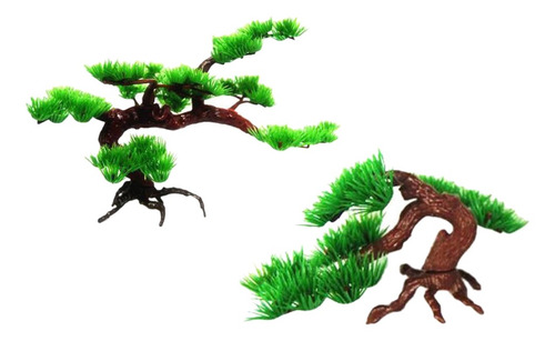 Imagen 10 de 10 de 2pcs Miniatura Planta Árbol De Pino Artificial Plástico