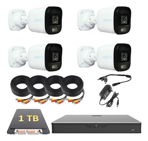 Kit Video Vigilancia 1080p 2mp 1tb Uniarch Color Hunter