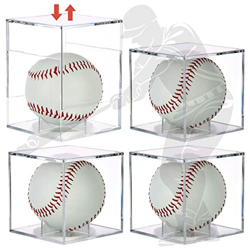 Lranfow 4 Pack Baseball Caso Baseball Caja De Visualización