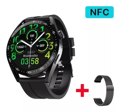 Ripley - SMARTWATCH HW28 DELUXE NEGRO NFC,SIRI,GPS ALTA GAMA