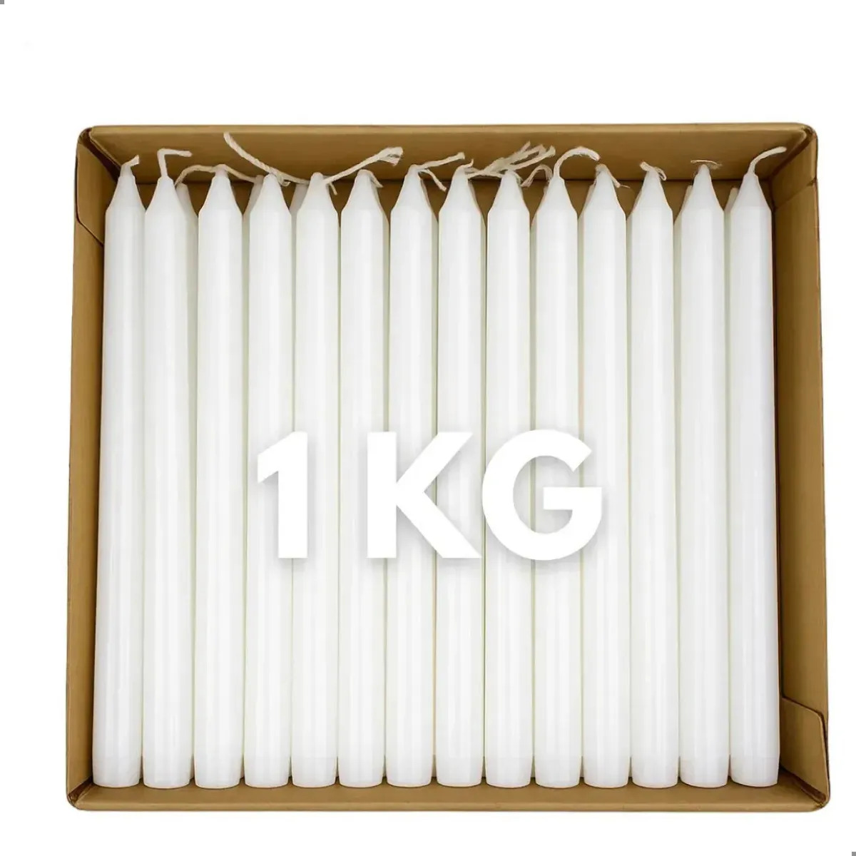 Velas Palito Brancas 18,5cm 1 Kg 33un 100% parafina Pura Branca