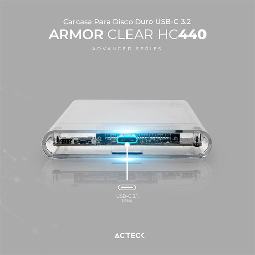 Case Enclosure Acteck 5 Gbps Sata 2.5 Usb-c Negro Ac-934695