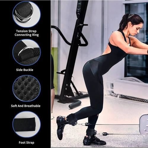 Para Par Grilletes Para Tobillo Con Talonera Gym Abductor