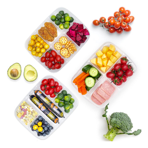 Caja De Almuerzo Bento Reutilizable De 6 Compartimentos
