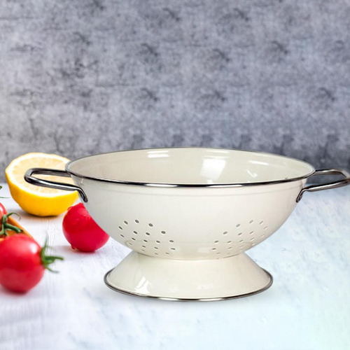 Drenaje De Cesta De Frutas Recubierto De Esmalte Decorativo