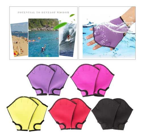 Guantes De Natación De Entrenamiento De Ajuste Morado L