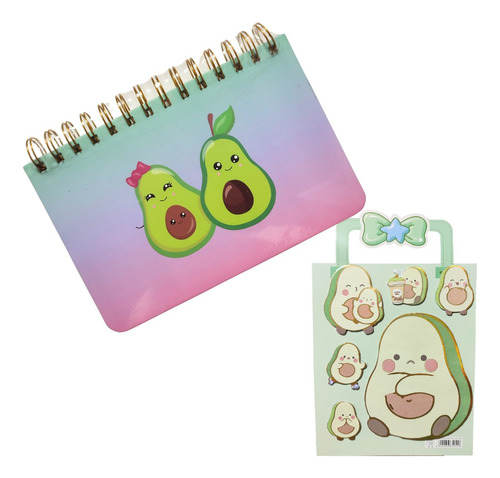 Set Libreta Planner Palta Kawaii + Post It Notitas Papeleria