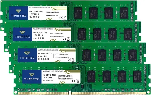 Timetec 32gb Kit(4x8gb) Ddr3 1333mhz Pc3-10600 Non-ecc Un...