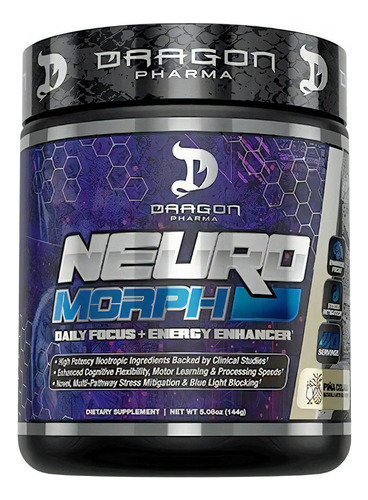 Dragon Pharma Neuromorph 40 Serv Energia Enfoque Anti Estres Sabor Piña colada