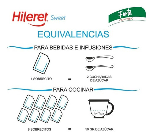 Pack X3 Edulcorante Hileret Sweet Azucar Light 100 Sobres
