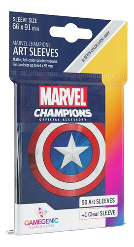 Sleeves Marvel Champions Capitão América 66x91mm