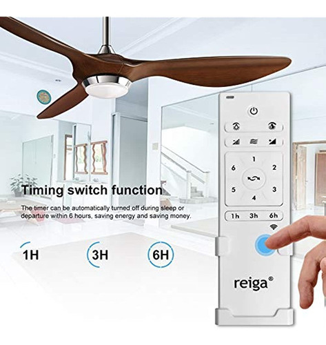Ventilador De Techo Reiga De 52 Pulgadas Con Kit De Luz Led