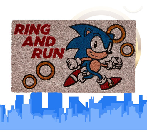 Alfombra Gamer Doormat Sonic The Hedgehog Ring And Run / Alfombra Decorativa - De 52m X 47m