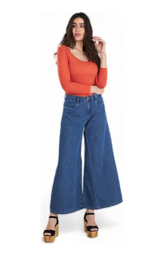 Jeans Mujer Amalia Jeans Wide Leg Azul