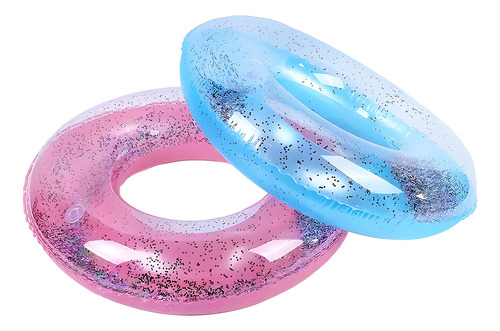 Kit 2 Boia Inflável Redonda C/ Glitter Circular 70cm Piscina