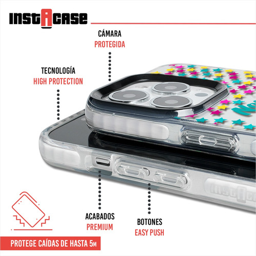 Funda Para iPhone Estrellas Colores Personalizada Con Nombre