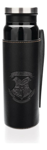 Garrafa Térmica Com Case Harry Potter Hogwarts Imaginarium Cor Preto 700 mL