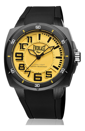 Relógio Pulso Everlast Masculino Silicone Preto E677
