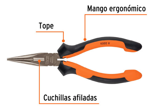 Pinza Punta Y Corte 6in Mango Comfort Grip Truper Expert