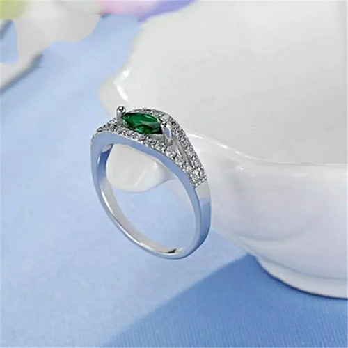 Imagen 3 de 8 de Anillo Naturaleza Elegante Hermoso Con Esmeralda Cultivada