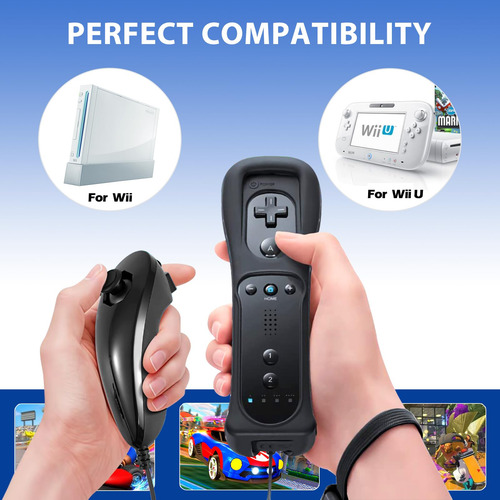 Controle Remoto Com Nunchuck Para Wii Controller, Pacote Com