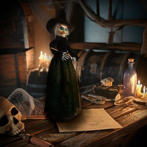 Decoracion Halloween Colgante Bruja Escoba Vestido Cotillon