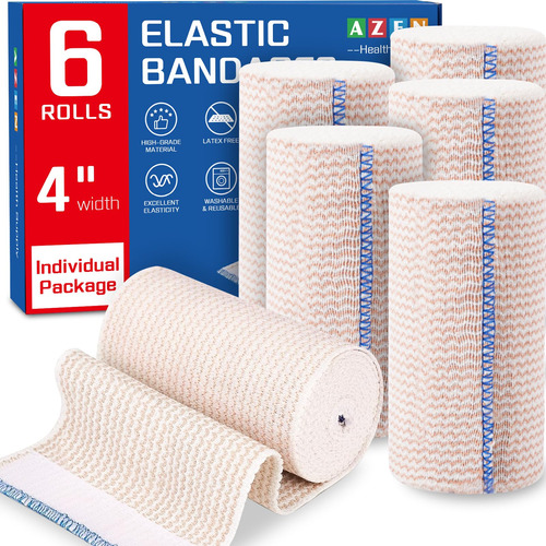 Azen 4 En6 Pack Elastic Bandage Wrap, Zdkph