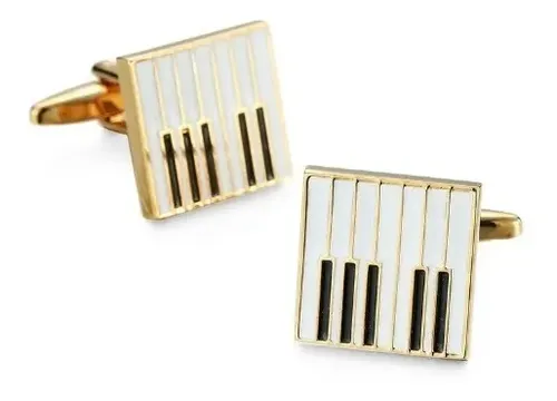 Gemelos Para Camisa Hombre - Diseño Piano, Aleación, Accesorio Para Trajes, Bodas, Regalo Para Él