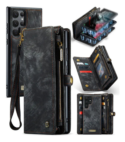 X Funda De Piel Magnética Caseme For Samsung Galaxy S25 Ultra S24 Fe S23 S22 S21 S20 Plus Note20 A56