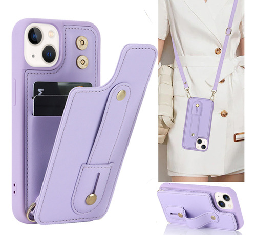 Funda De Piel Tipo Cartera Con Cordón Tipo Bandolera For Ip