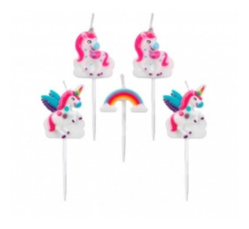 Combo Velas Formas - Set Unicornios X 5 Piezas X5 Unidades