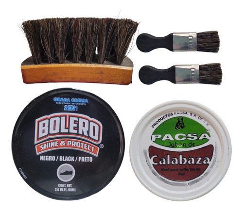 Kit Bolero Grasa 2 En 1 + Cepillo #00 + Jabón De Calabaza